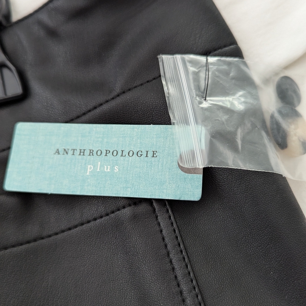 Anthropologie Black Cropped Leather Pants - Picture 4 of 6